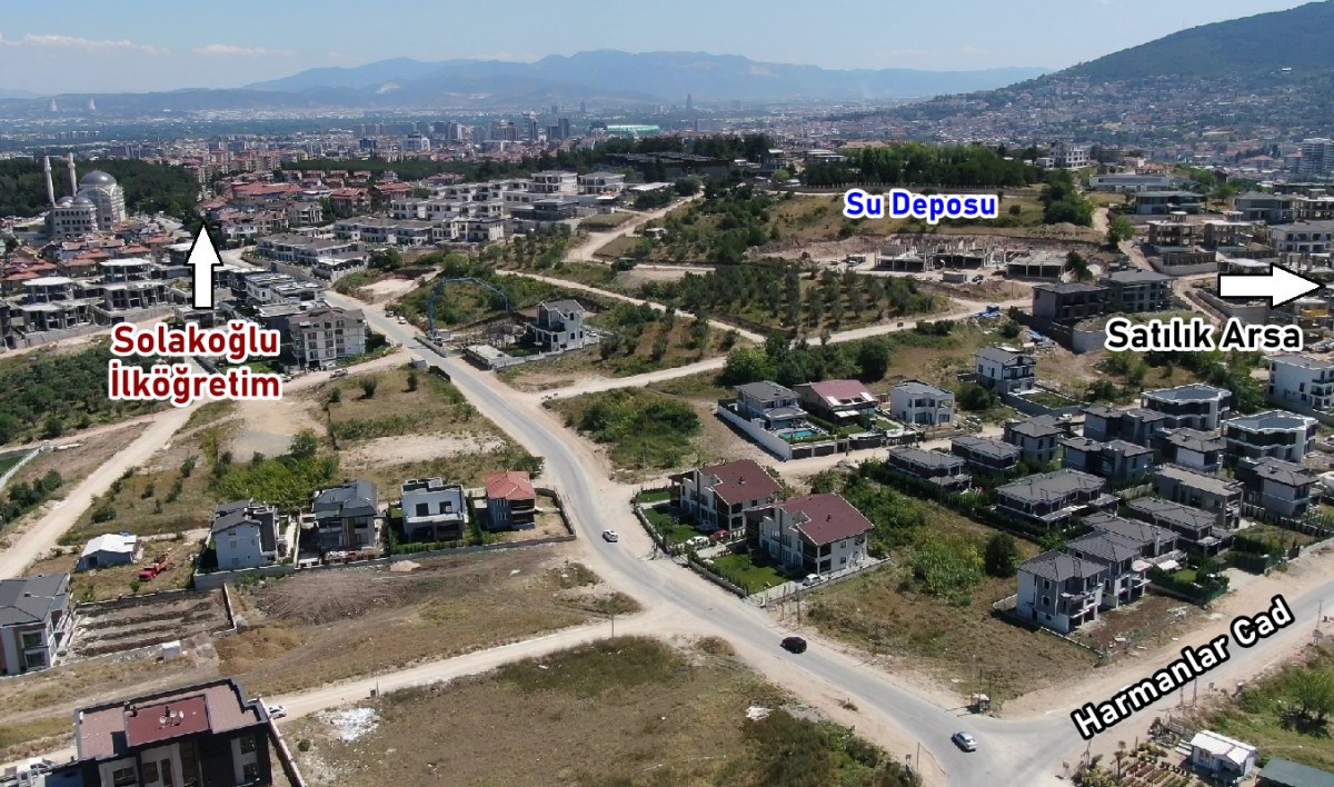 Bursa Nilüfer Gümüştepe'de Satılık 1 Villalık Harika Konumda Arsa